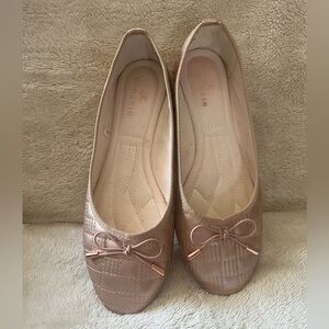 Danskin Adore Metallic Pink Ballet Flats Quilted Slip-on Women's 10
